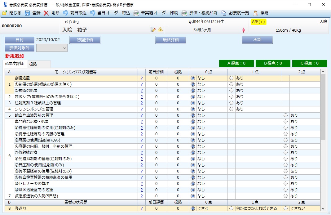 看護必要度管理