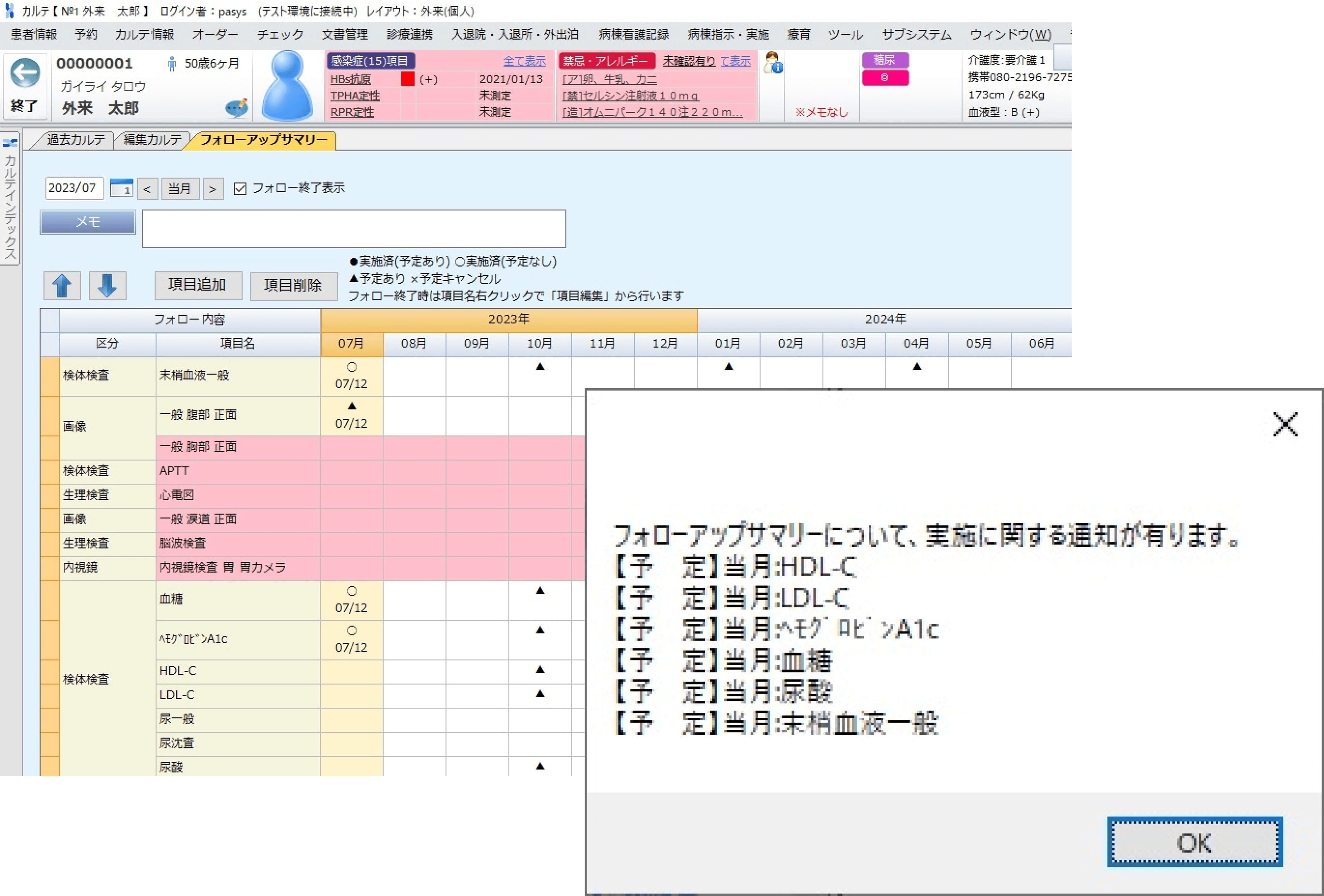 フォローアップサマリ